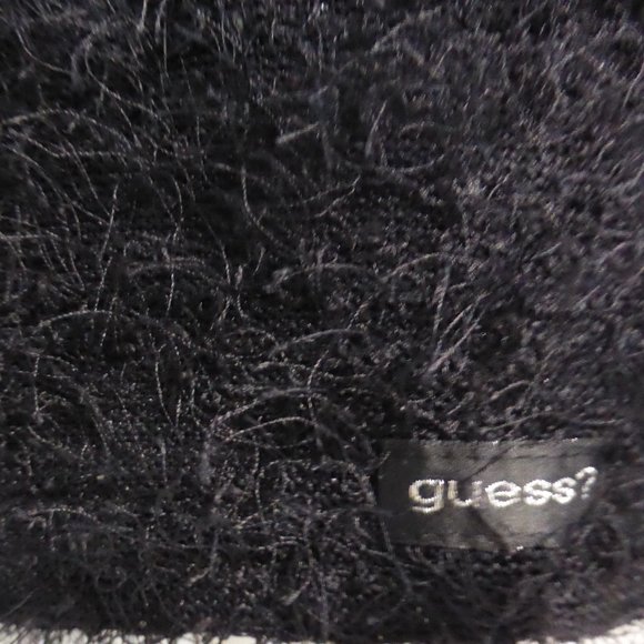 GUESS JEANS black long sleeve fuzzy sweater NWOT - Picture 3 of 6